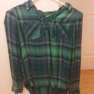 Blue and green flannel